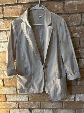 Max Studio Light Beige Corduroy Single-Button Blazer